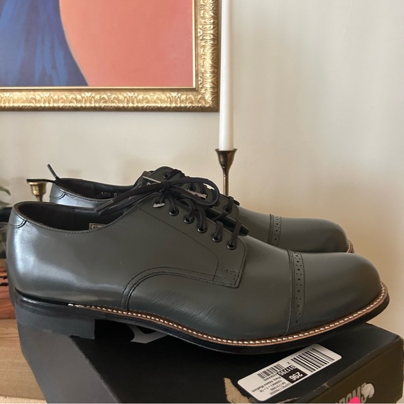 Stacy Adams Madison Cap Toe Oxford Leather Gray NEW Mens Dress Shoes Size 10.5 D - Picture 3 of 9